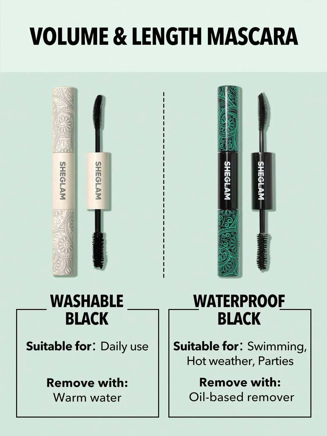 2 in 1 SHEGLAM Volume & Length Waterproof Mascara