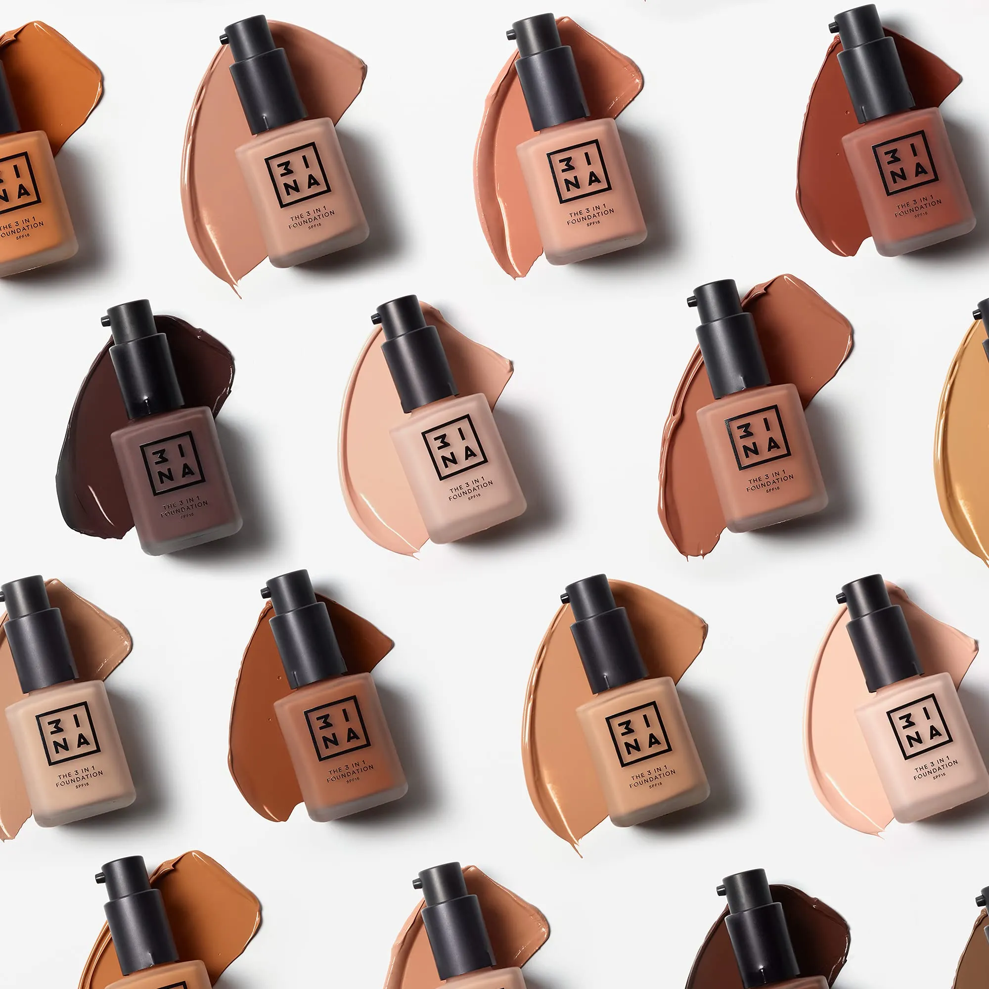 3INA MAKEUP - Multifunctional Foundation Primes and Conceals - Medium Coverage - Natural Matte Finish - Long Lasting & Hydrating Formula - Vegan - The 3 in 1 Foundation 202 Light sand