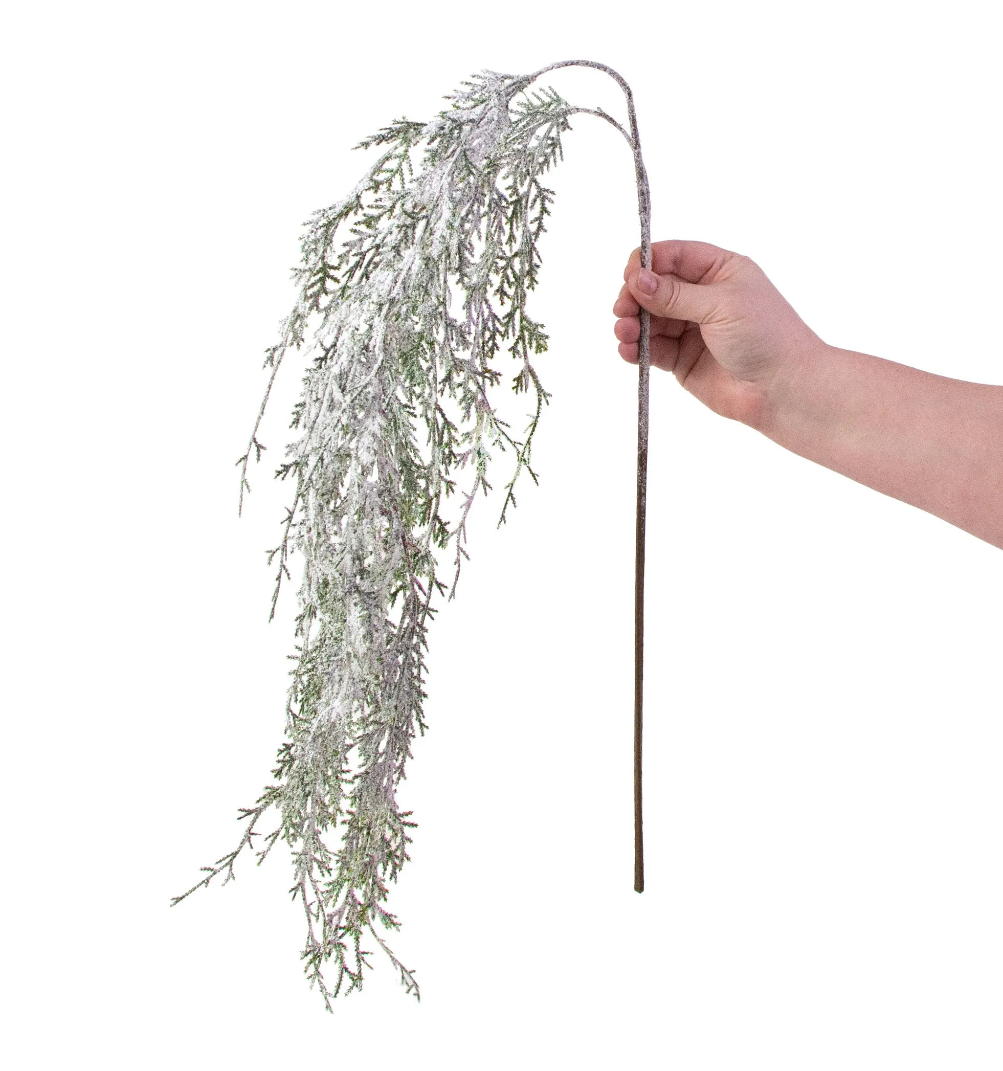 44" Hanging Cedar Snow Spray