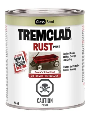 946mL Tremclad Rust Paint, Gloss Sand