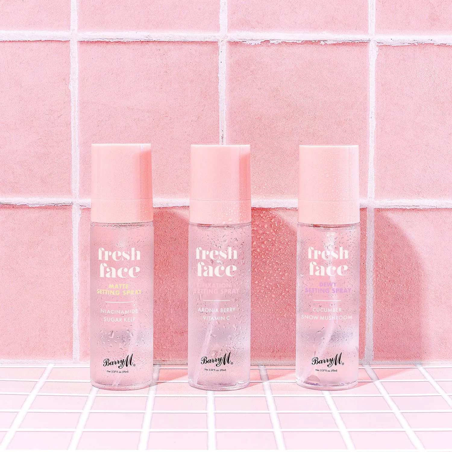 Barry M Fresh Face Dewy Finish Setting Spray, Long-lasting, Formulated with Hydrating Cucumber Extract and Moisturising Snow Mushroom, Clear