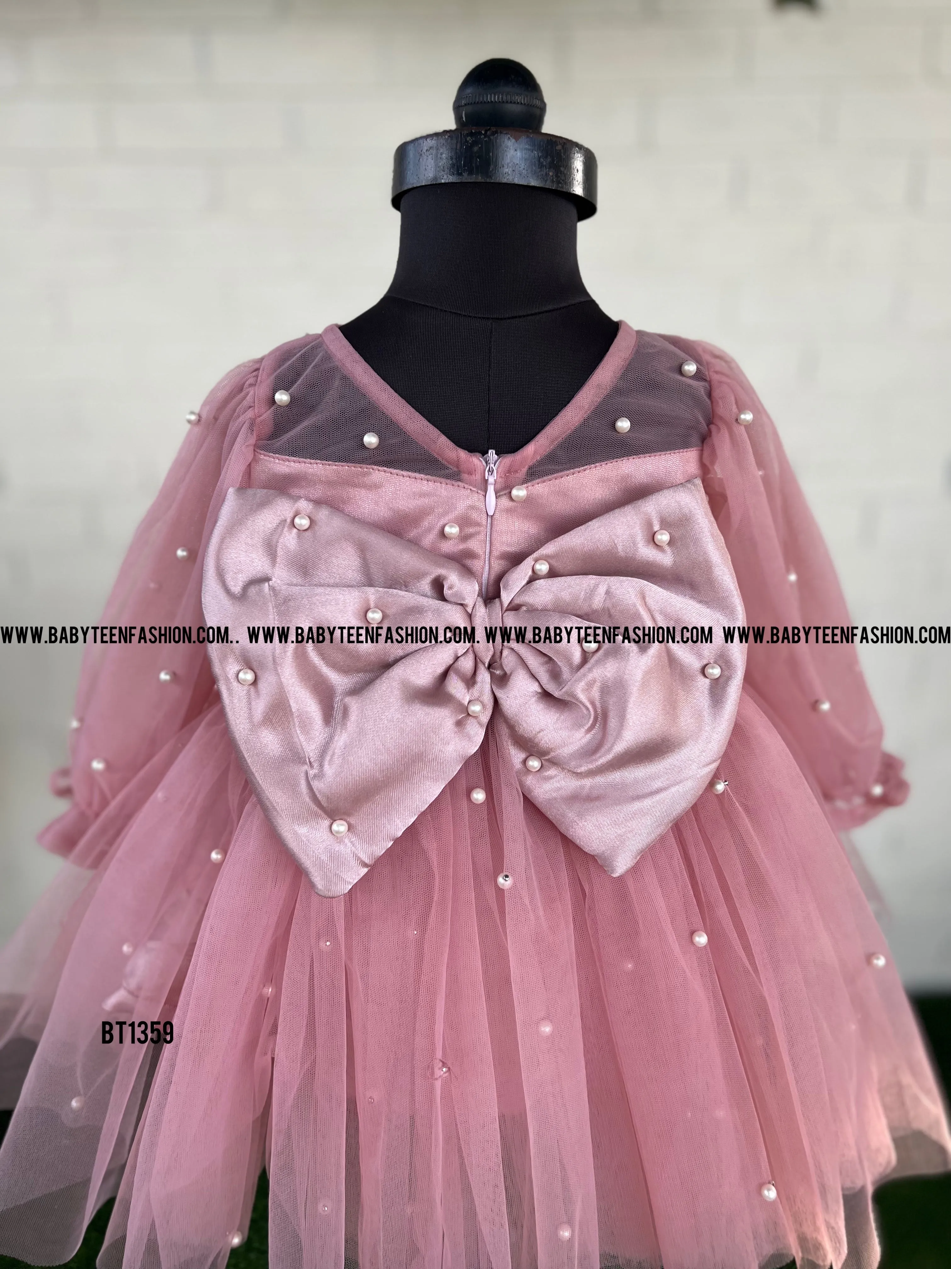 BT1359 Blush Blossom  Baby's Pearled Party Frock