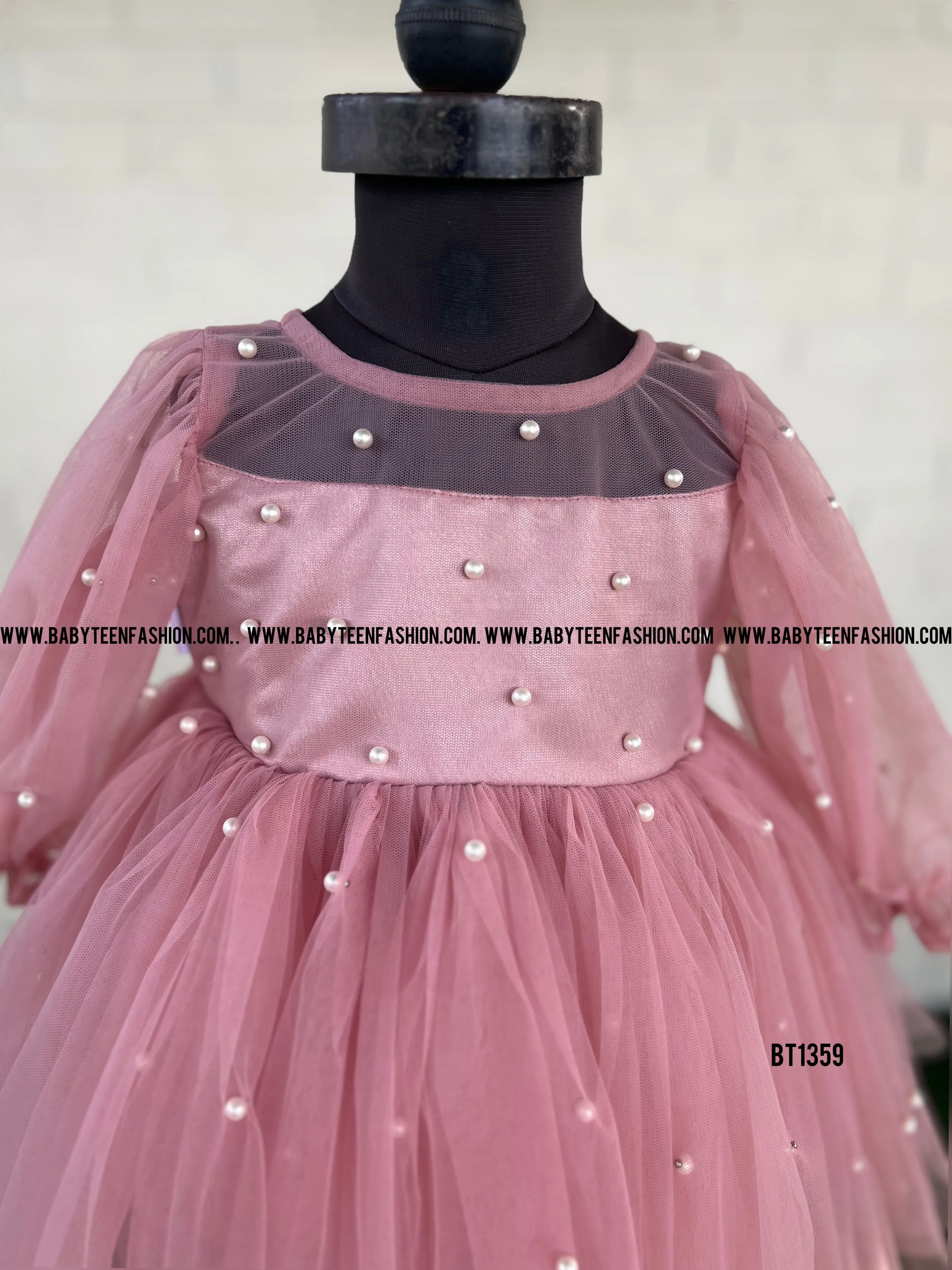 BT1359 Blush Blossom  Baby's Pearled Party Frock