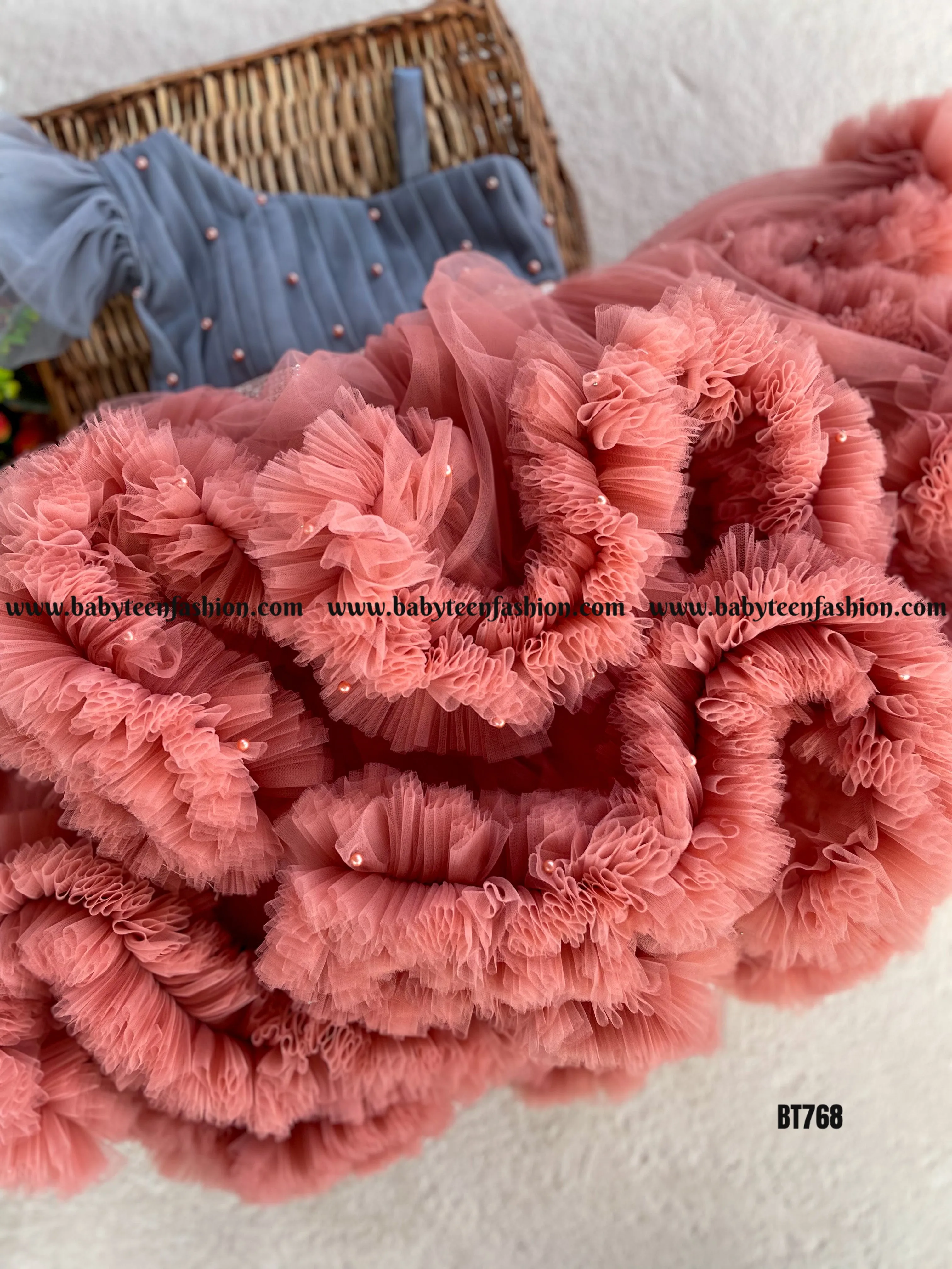 BT768 Blush Blossom Dress – Petal-Soft Perfection for Parties!