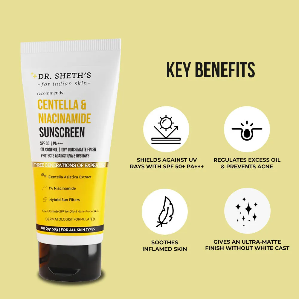 Centella & Niacinamide Sunscreen - 50g (Pack of 2)