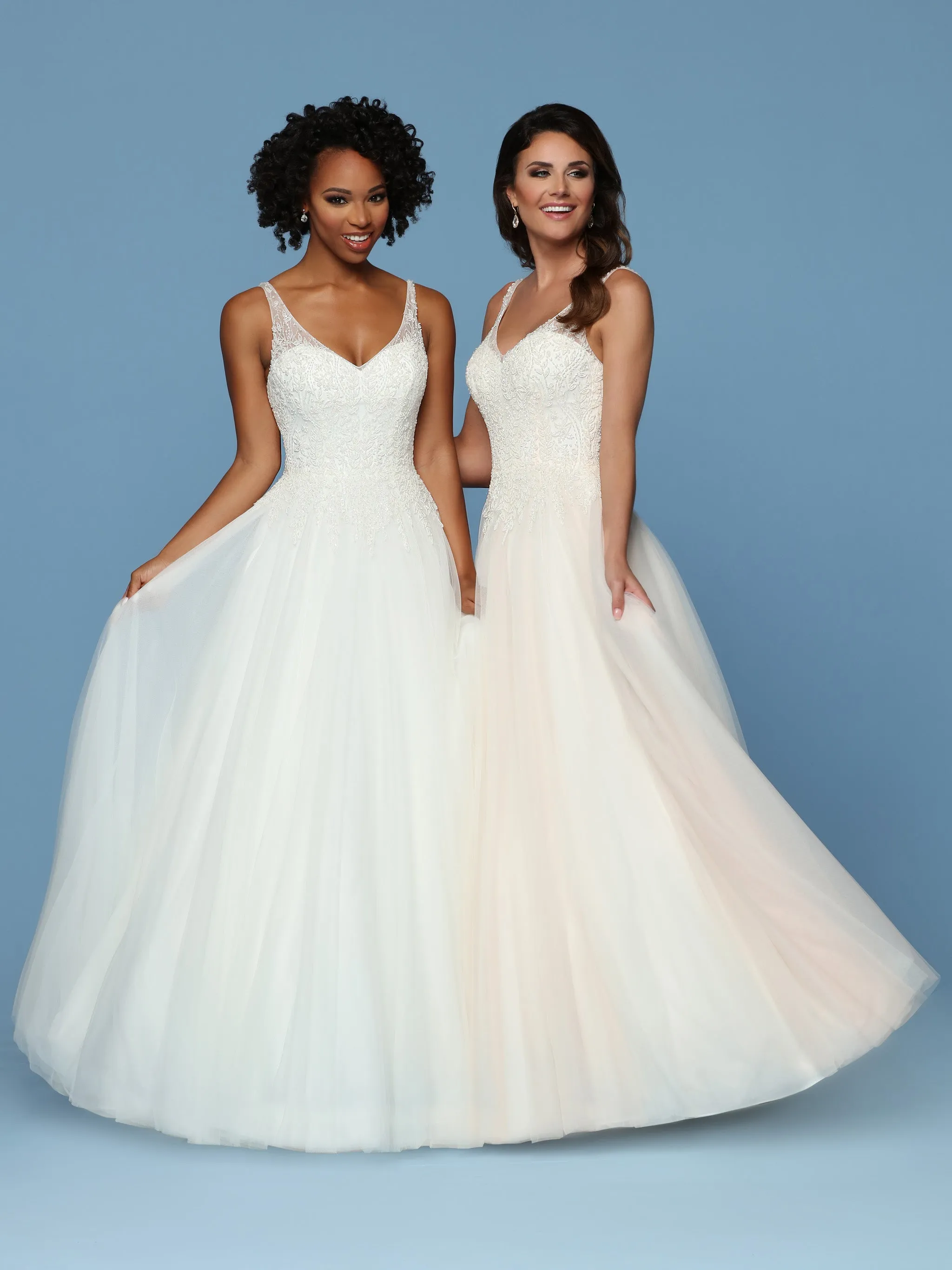 Davinci Bridal 50544 Embellished Bodice Tulle A Line Ballgown Wedding Dress V Ncek