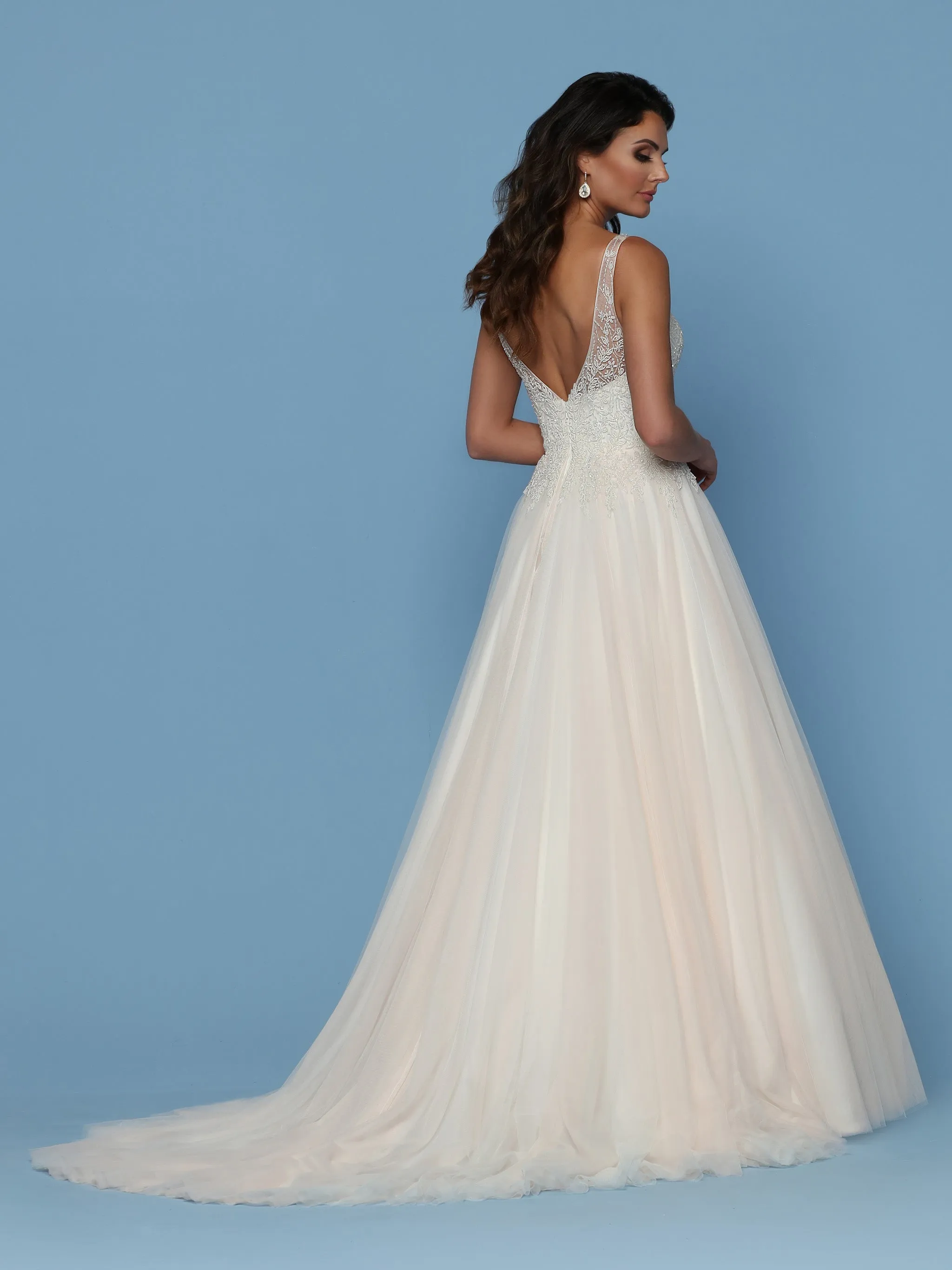 Davinci Bridal 50544 Embellished Bodice Tulle A Line Ballgown Wedding Dress V Ncek
