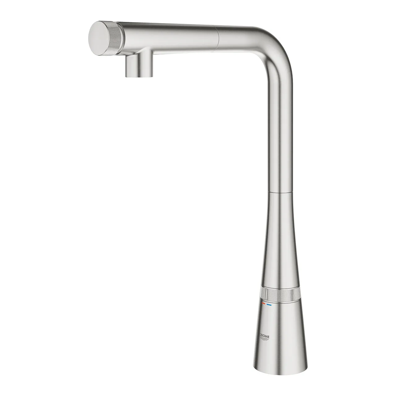 Grohe Zedra Smartcontrol L-Spout Sink Mixer in Stainless Steel Finish
