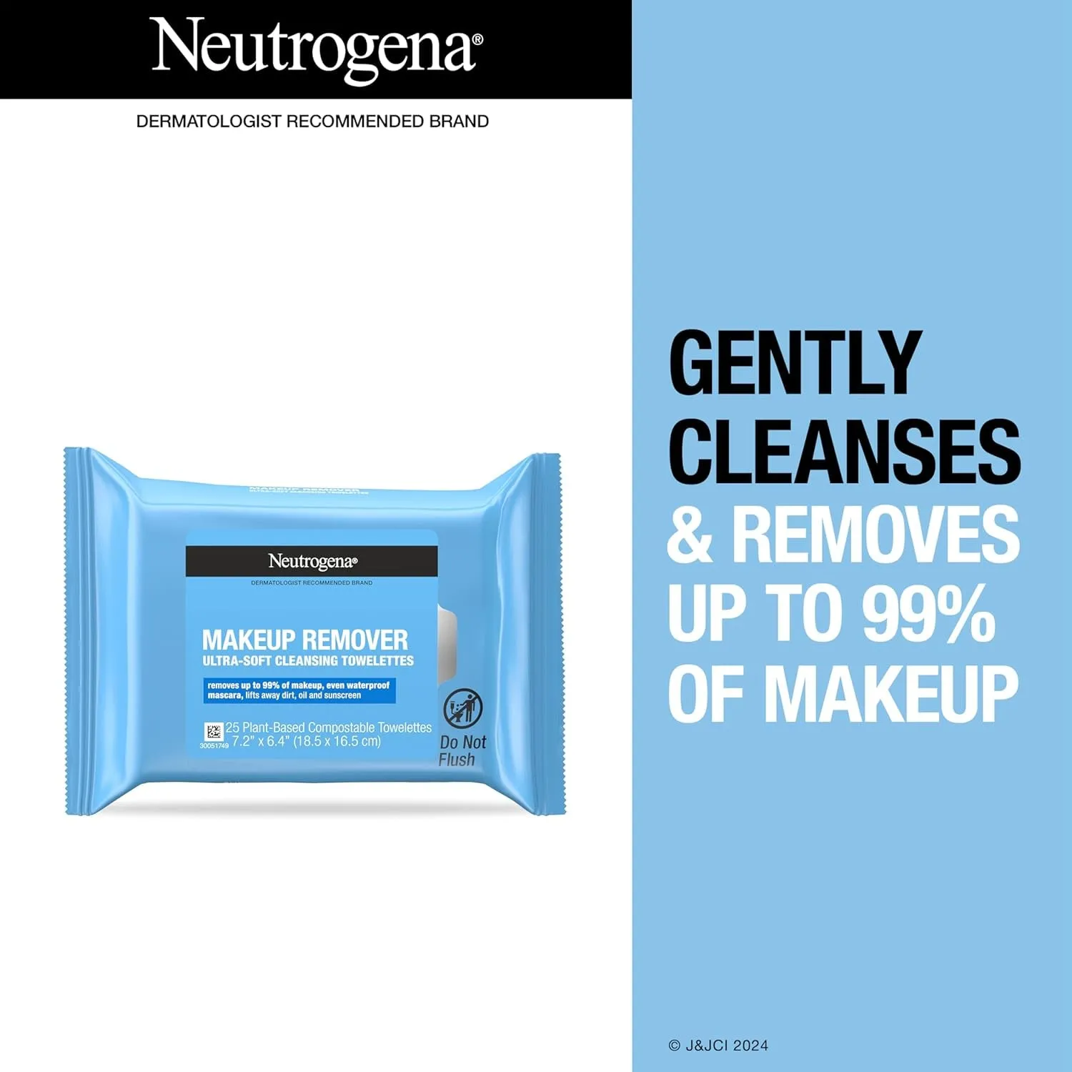 Neutrogena Individually Wrapped Daily Makeup Remover Wipes , 20 Count