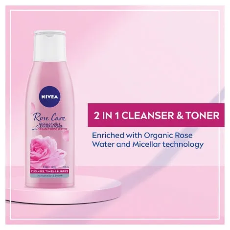 NIVEA Rose Care Micellar 2 in 1 Cleanser & Toner 200ml