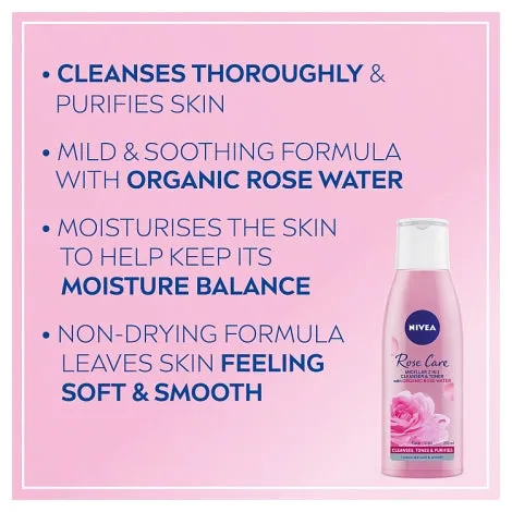 NIVEA Rose Care Micellar 2 in 1 Cleanser & Toner 200ml