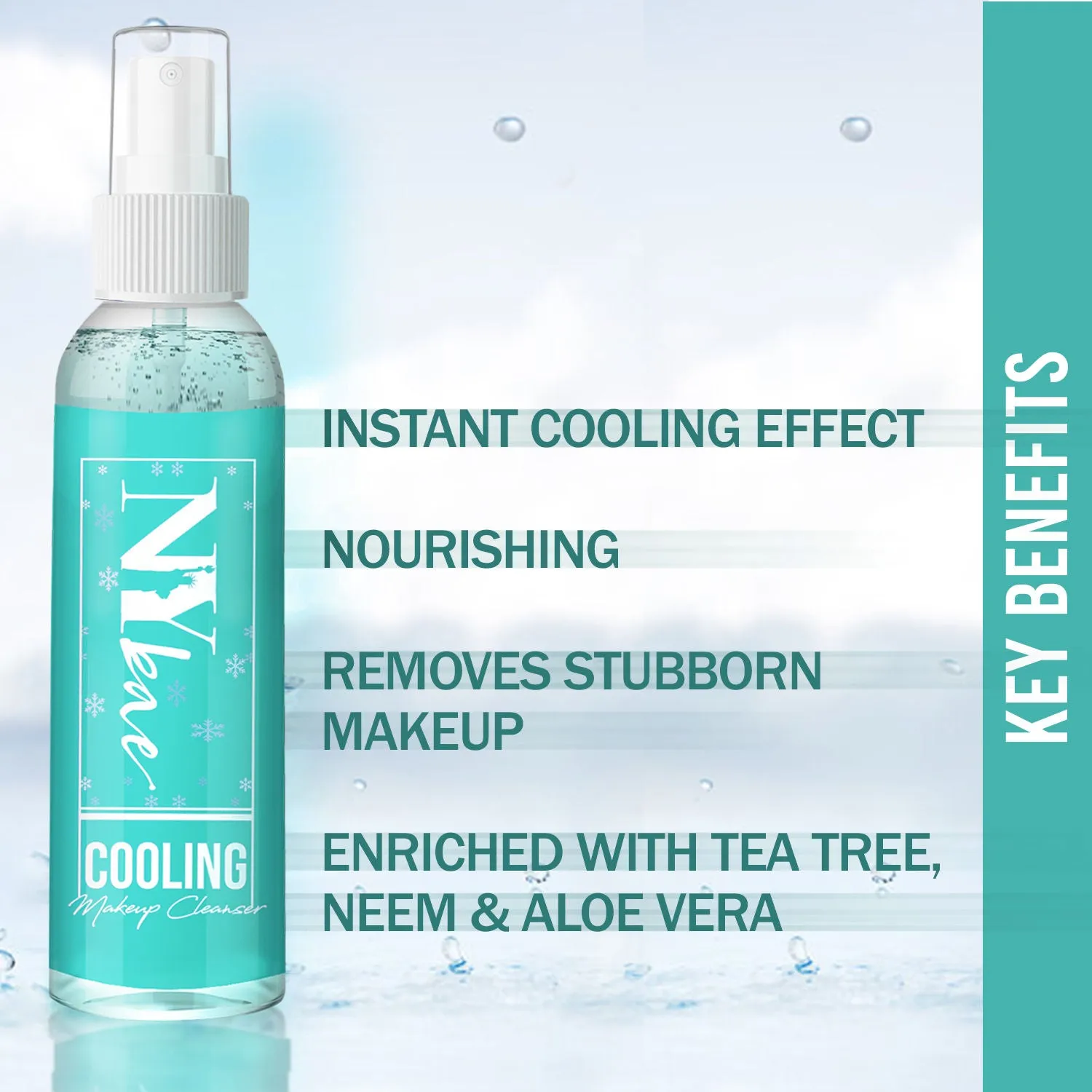 NY Bae Cooling Makeup Cleanser | Instant Cooling Effect | Nourishing | Removes Makeup | Enriched With Tea Tree, Neem & Aloe Vera (120 ml)