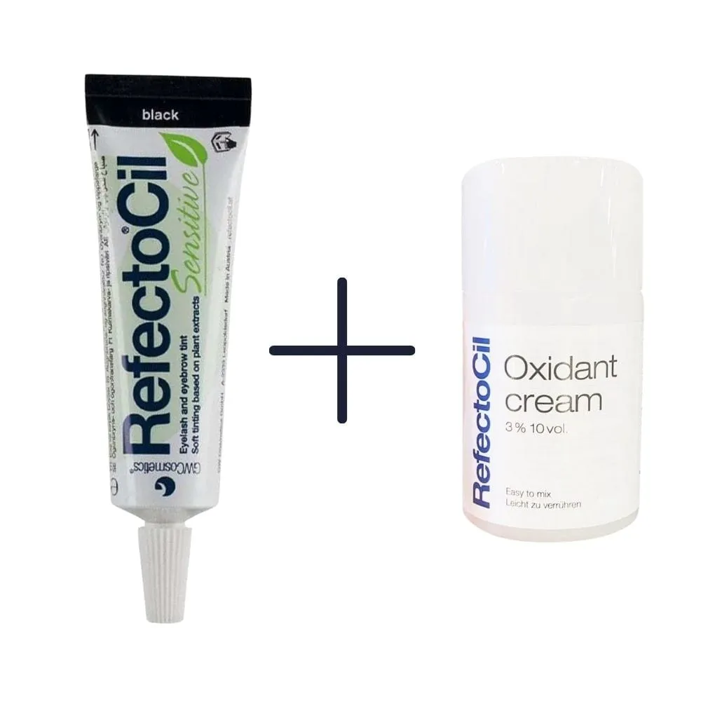 RefectoCil Sensitive Black Eyebrow and Eyelash Dye Black 15 ml   RefectoCil 3% 10 vol. Cream Oxidant 100 ml