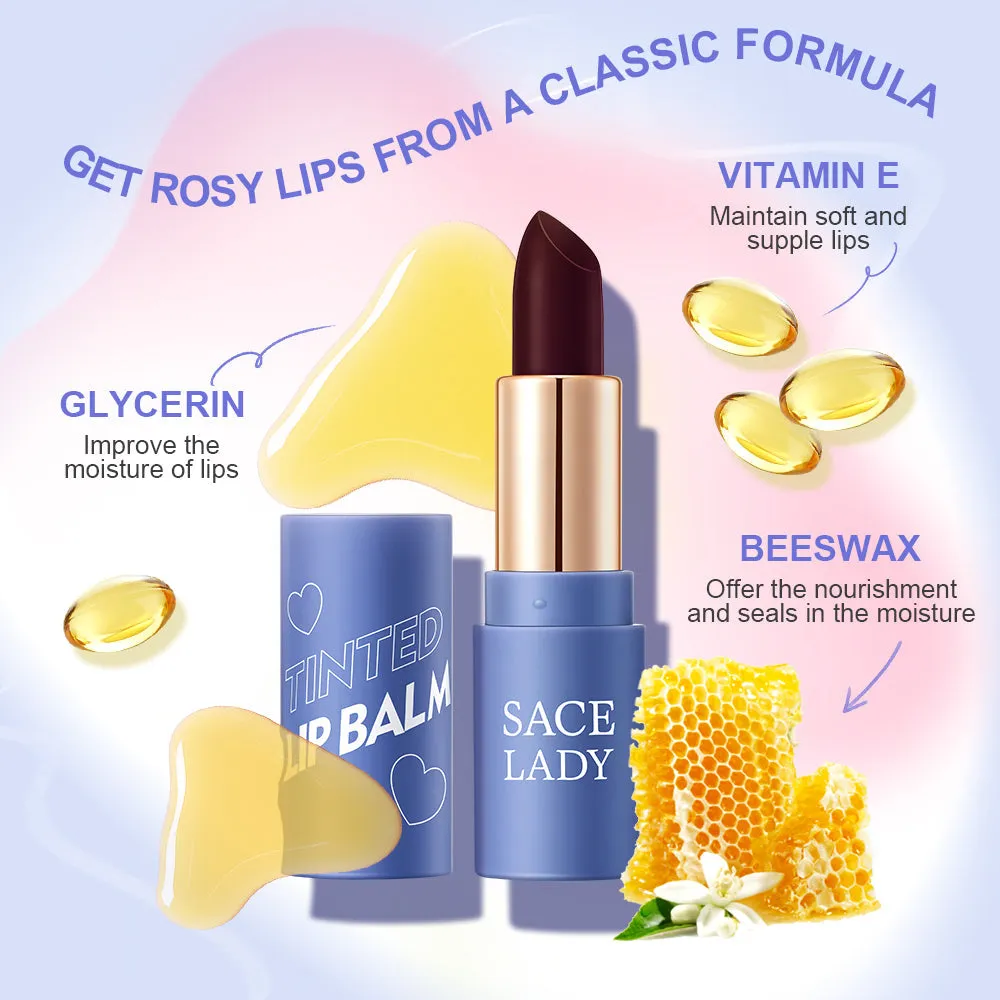 SACE LADY Tinted Lip Therapy Magic Lip Balm – Lasting Waterproof Lip Tint & Stain, High Pigmented Lipstick