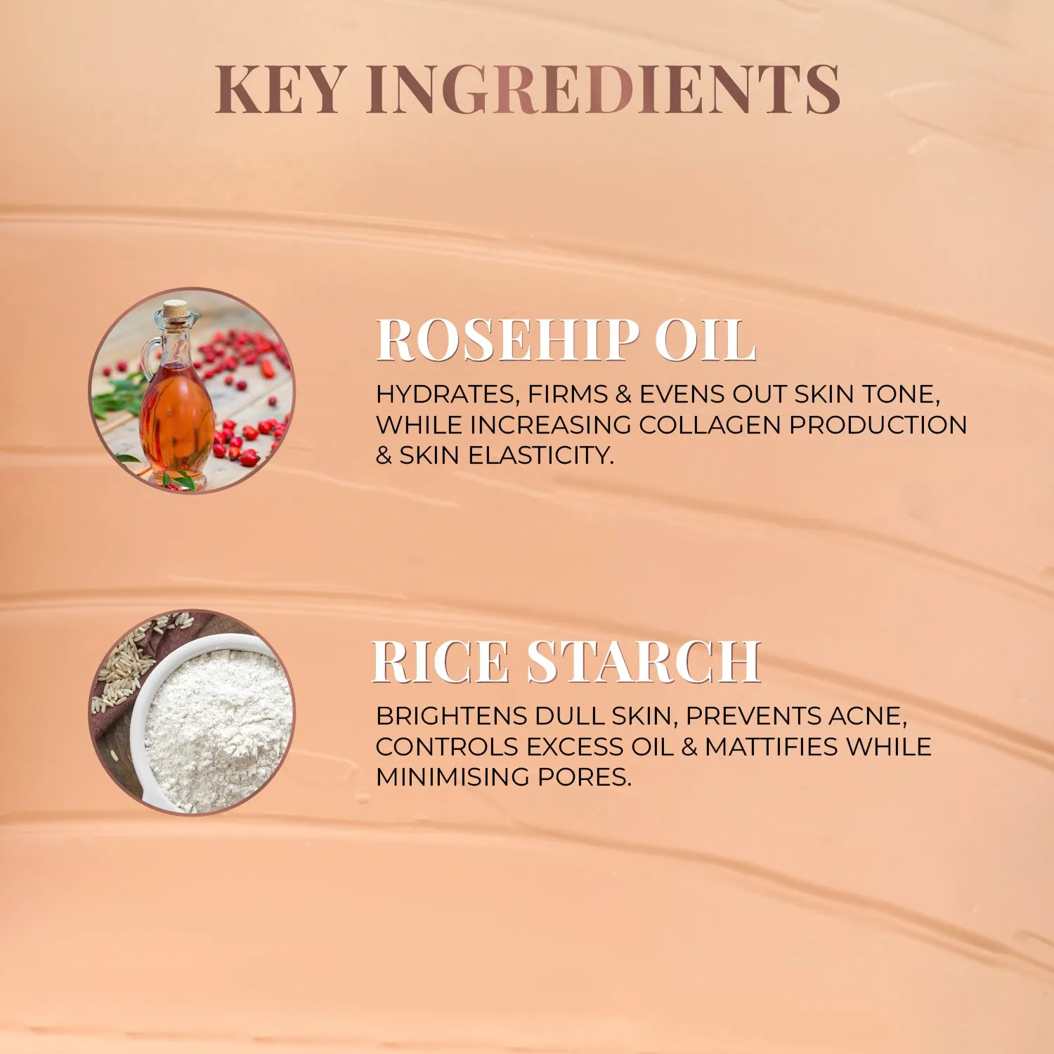 Serum Foundation Dewy Finish SPF 30  with Rosehip and Rice Starch - Caramel