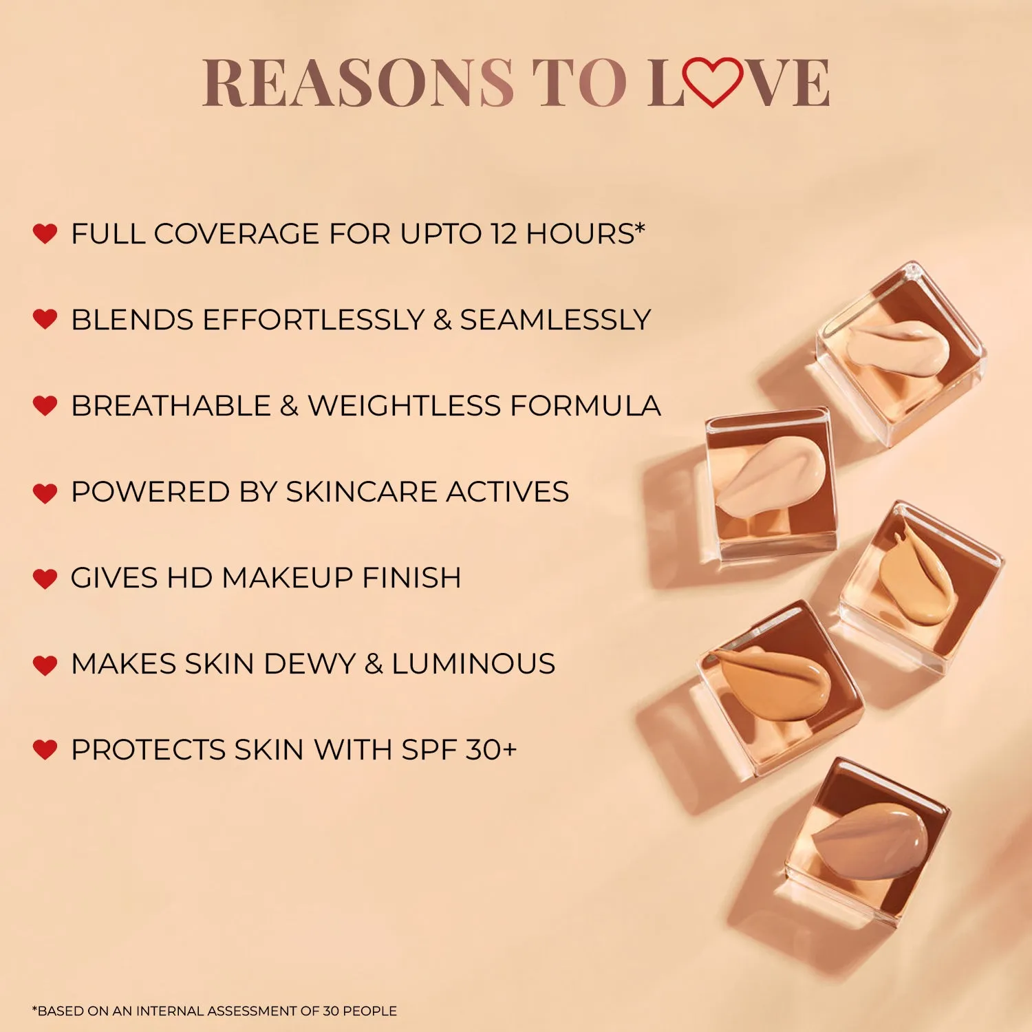 Serum Foundation Dewy Finish SPF 30  with Rosehip and Rice Starch - Caramel