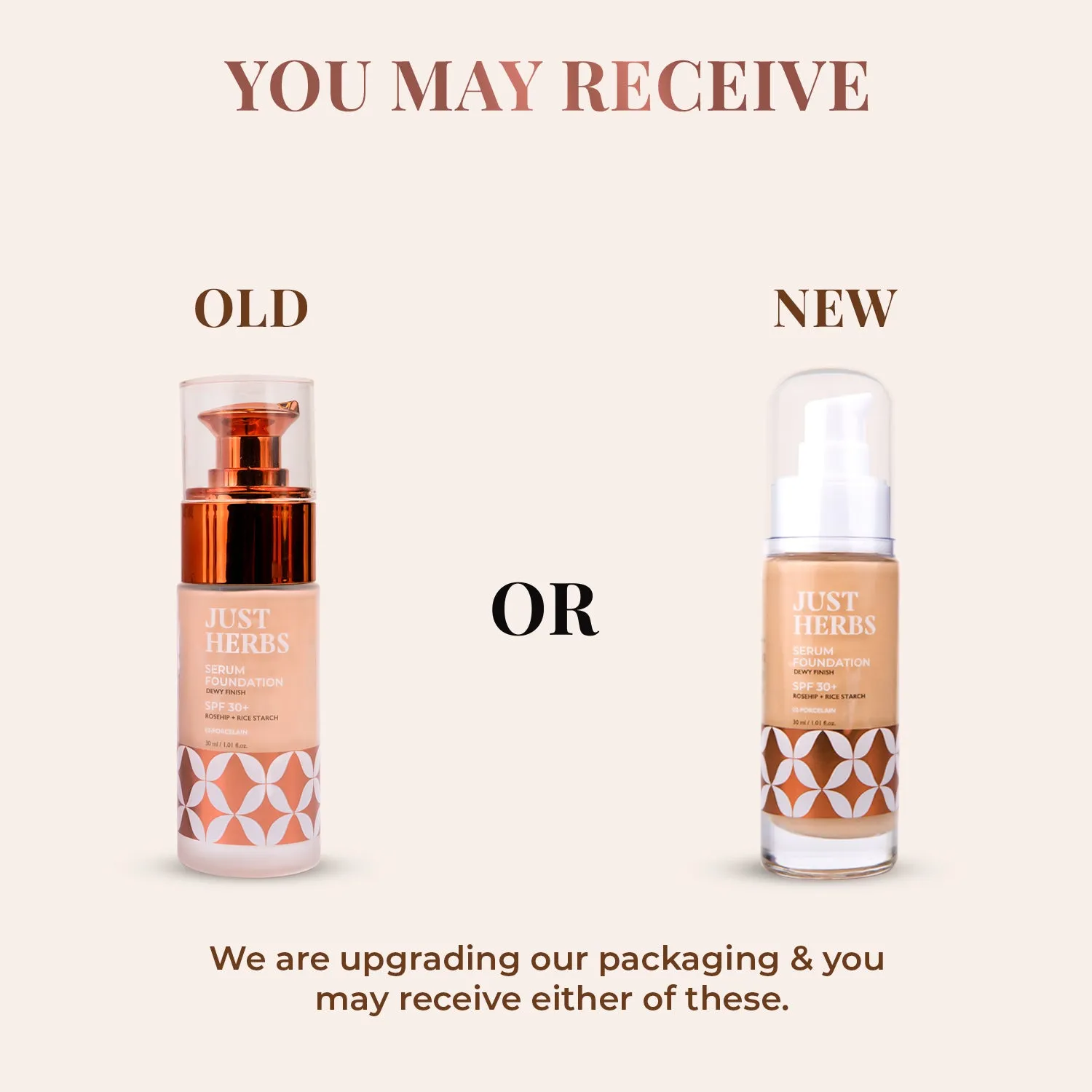 Serum Foundation Dewy Finish SPF 30  with Rosehip and Rice Starch - Caramel