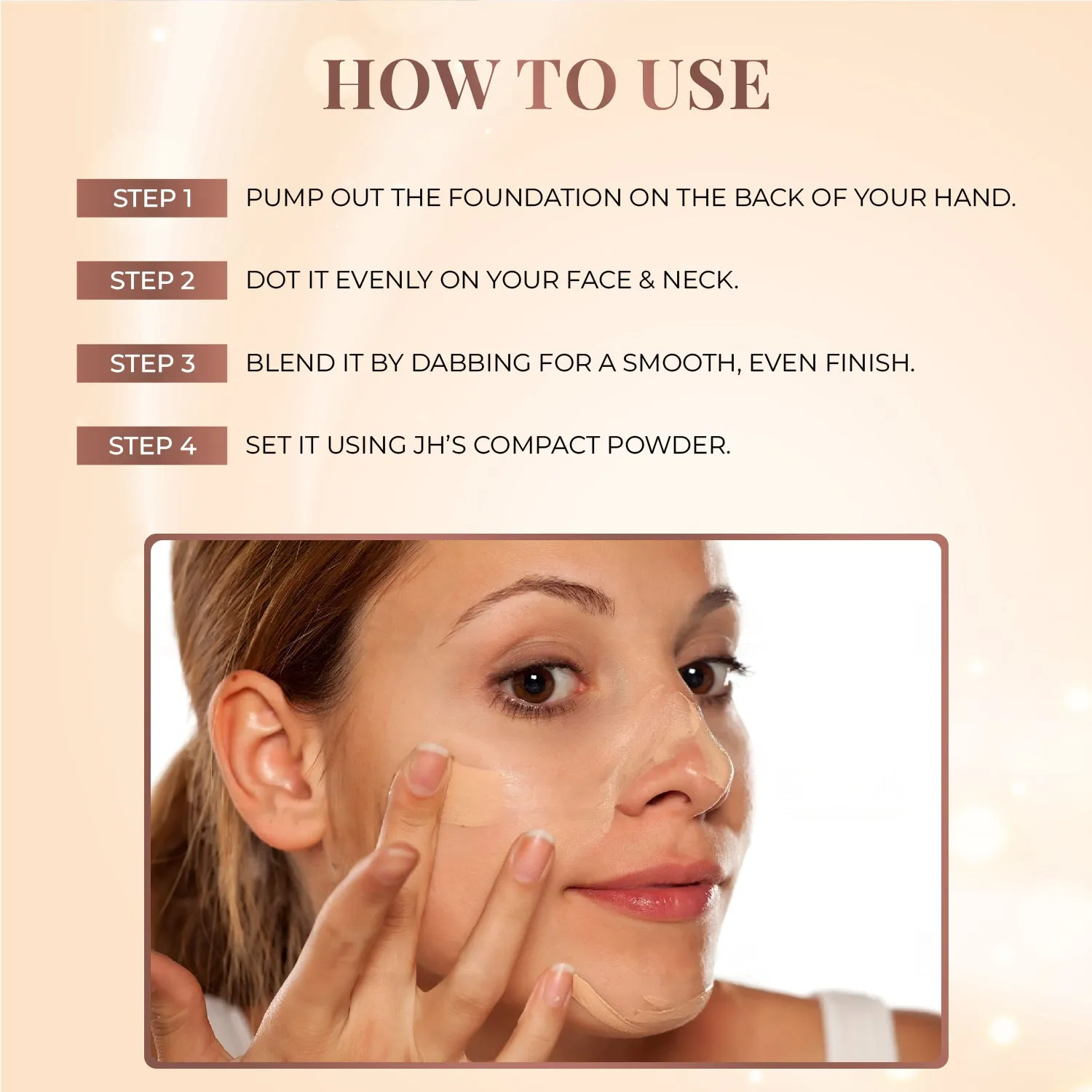 Serum Foundation Dewy Finish SPF 30  with Rosehip and Rice Starch - Caramel