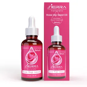 Sierra Naturals Rose Hip Seed Oil Serum Natural Moisturizer Vitamins C & A, Omega 6, 1 oz