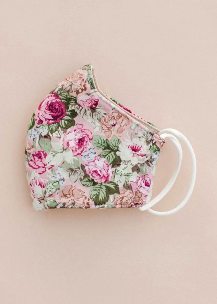 Soft Cotton Reusable Rose Facemask - Adult